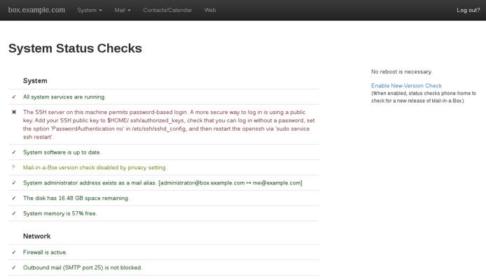 Mail-in-a-Box Control Panel - System Status Checks